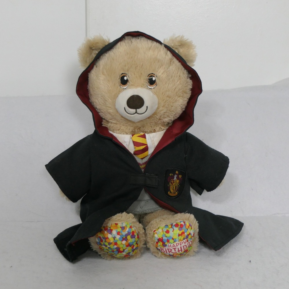 Build-A-Bear Harry Potter Gryffindor Birthday Plush Bear Tan Black Teddy Bear